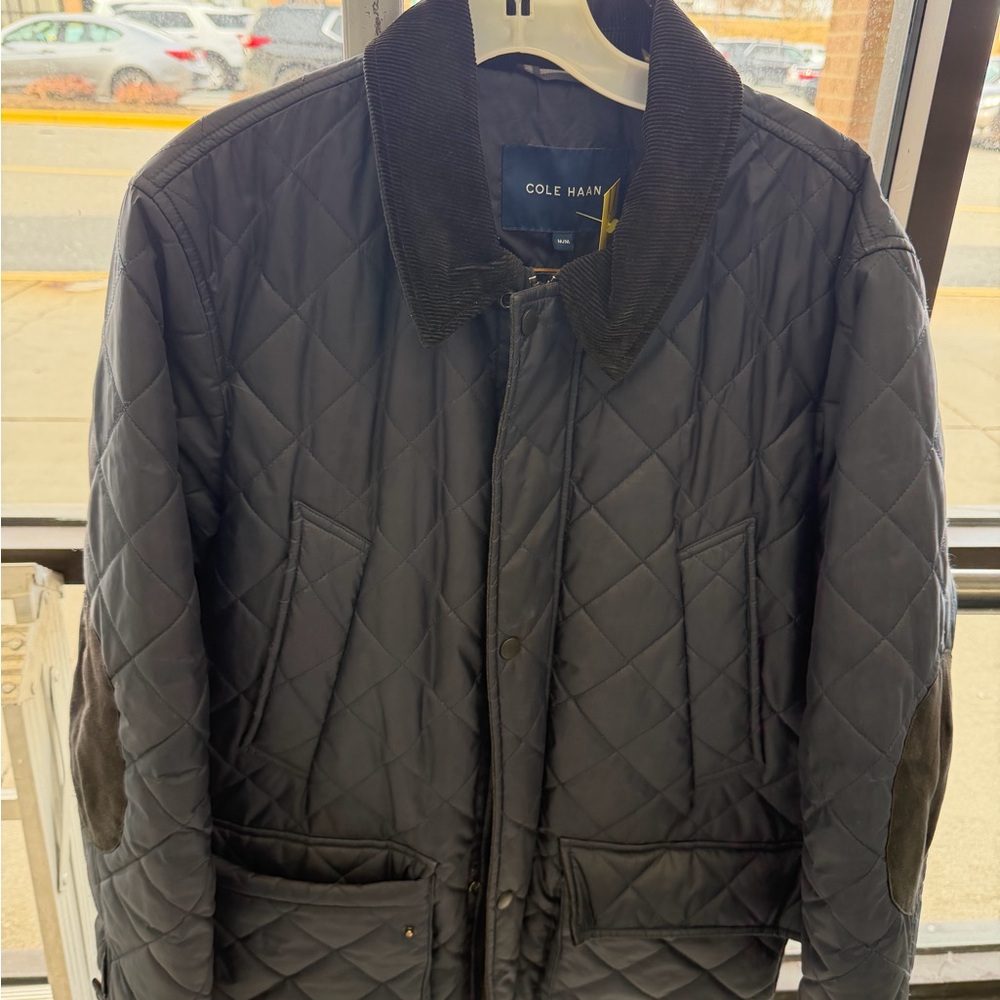 Cole Haan Men's Navy Blue Quilted Jacket
